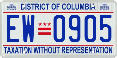 DC license plate EW0905