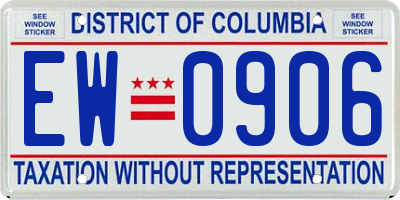 DC license plate EW0906