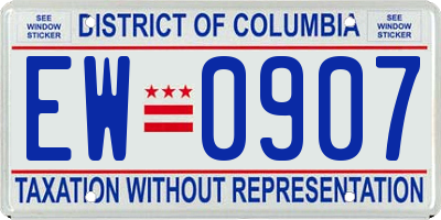 DC license plate EW0907