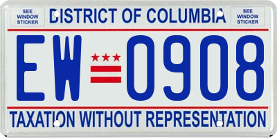 DC license plate EW0908