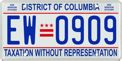DC license plate EW0909
