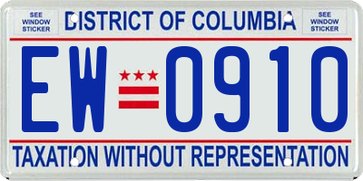 DC license plate EW0910