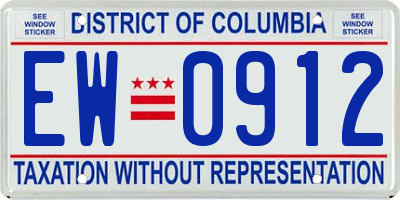DC license plate EW0912