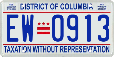 DC license plate EW0913