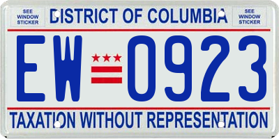 DC license plate EW0923