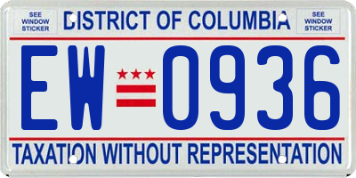 DC license plate EW0936
