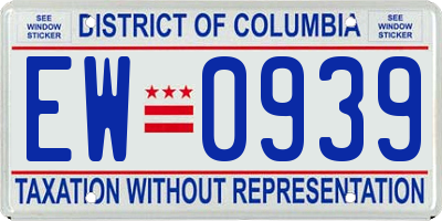 DC license plate EW0939