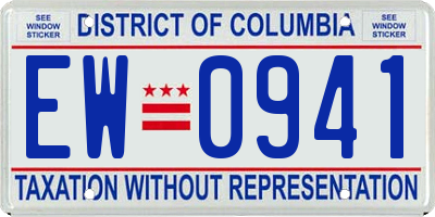 DC license plate EW0941