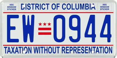 DC license plate EW0944