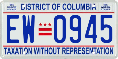 DC license plate EW0945