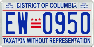DC license plate EW0950