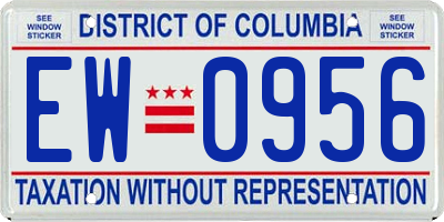DC license plate EW0956