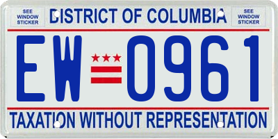 DC license plate EW0961