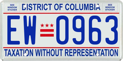 DC license plate EW0963