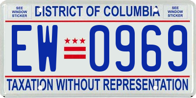 DC license plate EW0969