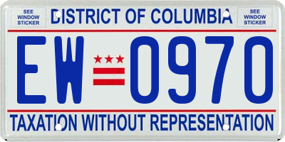 DC license plate EW0970