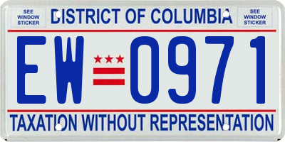 DC license plate EW0971