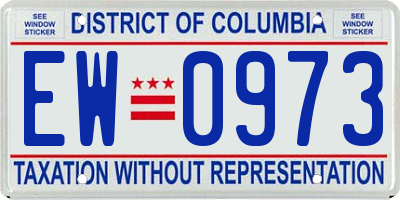 DC license plate EW0973