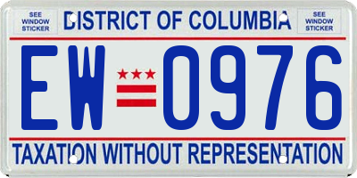 DC license plate EW0976