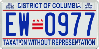 DC license plate EW0977