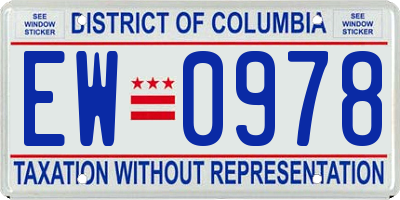 DC license plate EW0978
