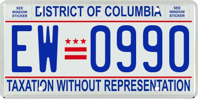 DC license plate EW0990