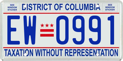 DC license plate EW0991