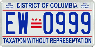 DC license plate EW0999