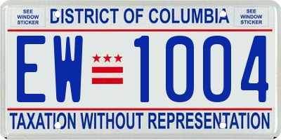 DC license plate EW1004