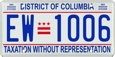 DC license plate EW1006