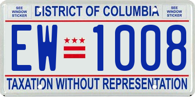 DC license plate EW1008