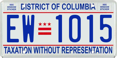 DC license plate EW1015