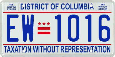 DC license plate EW1016