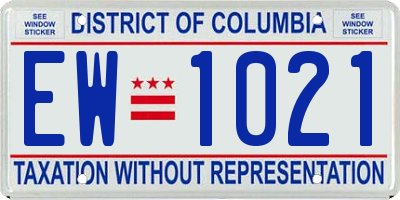 DC license plate EW1021