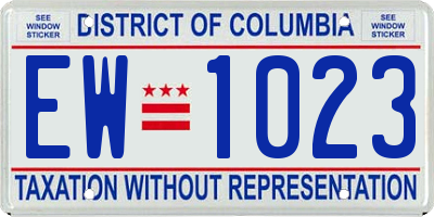 DC license plate EW1023