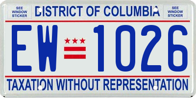 DC license plate EW1026