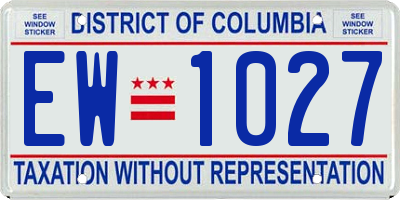 DC license plate EW1027