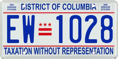 DC license plate EW1028