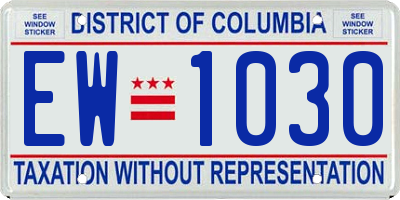 DC license plate EW1030