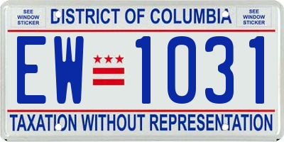 DC license plate EW1031