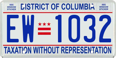 DC license plate EW1032
