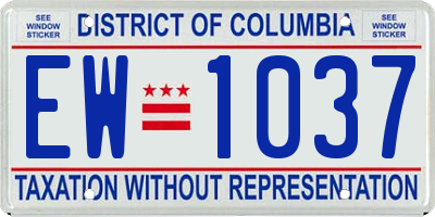 DC license plate EW1037