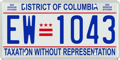 DC license plate EW1043