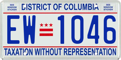 DC license plate EW1046