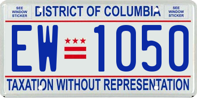 DC license plate EW1050