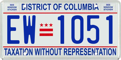 DC license plate EW1051