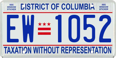 DC license plate EW1052