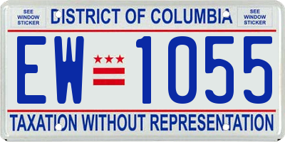 DC license plate EW1055