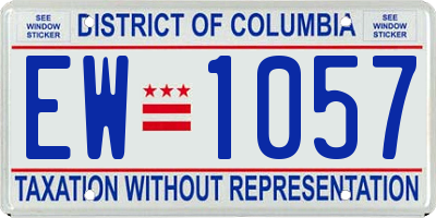 DC license plate EW1057