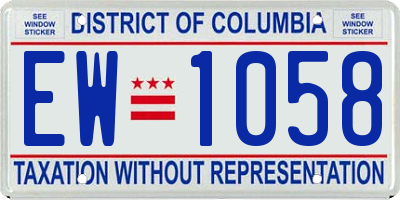 DC license plate EW1058